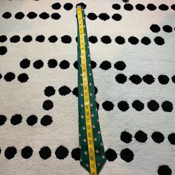 Vintage Christmas Tie Green Silk Daks NY Santa Xmas Classic Necktie USA Made - Picture 7 of 8